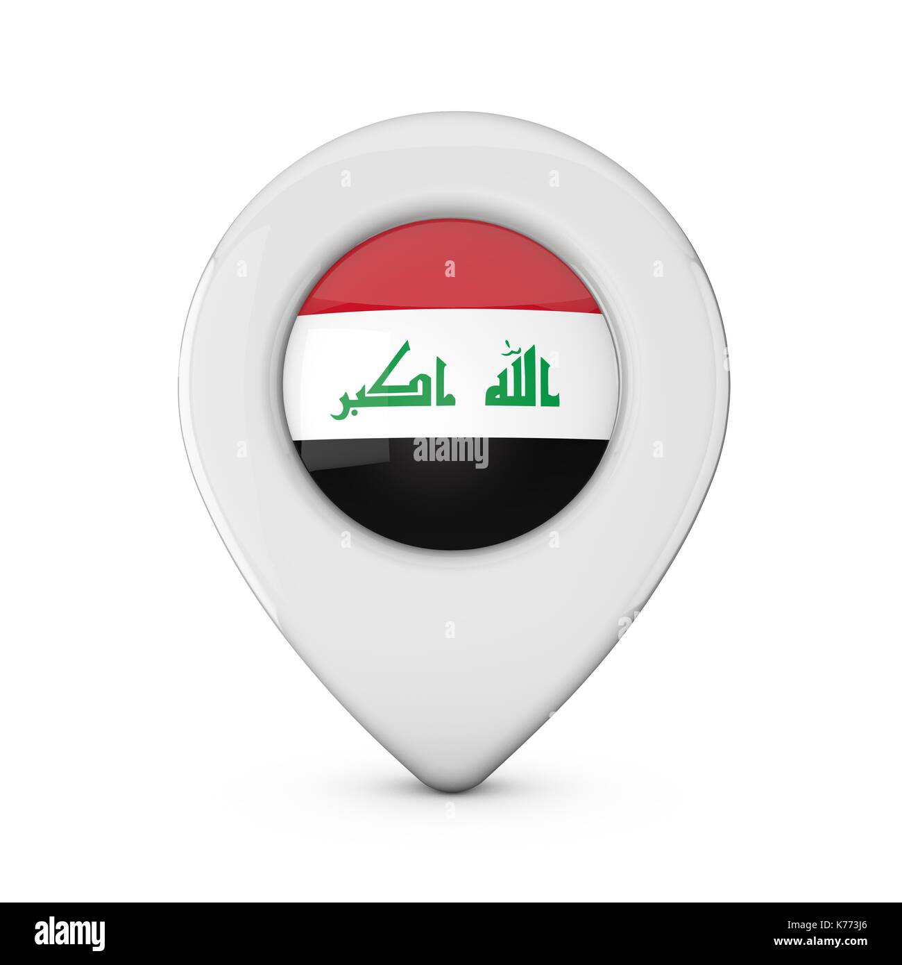 Iraq flag location marker icon. 3D Rendering Stock Photo - Alamy