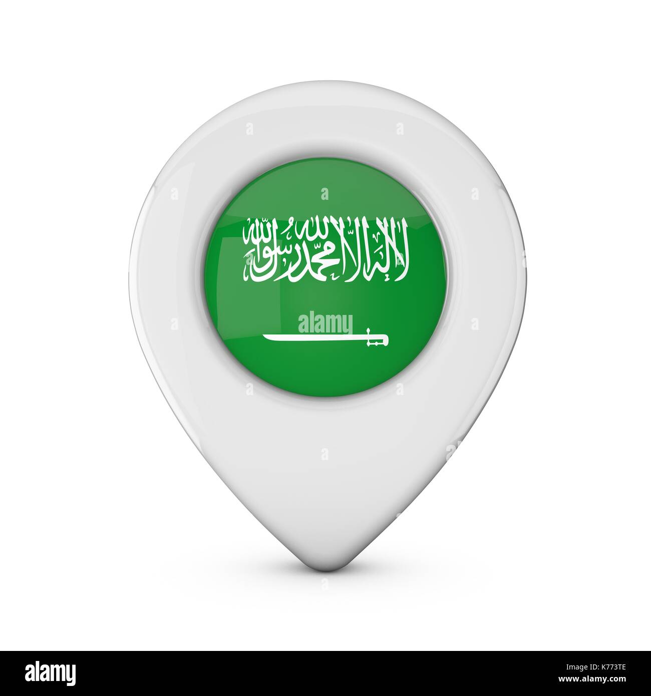 Saudi Arabia flag location marker icon. 3D Rendering Stock Photo - Alamy