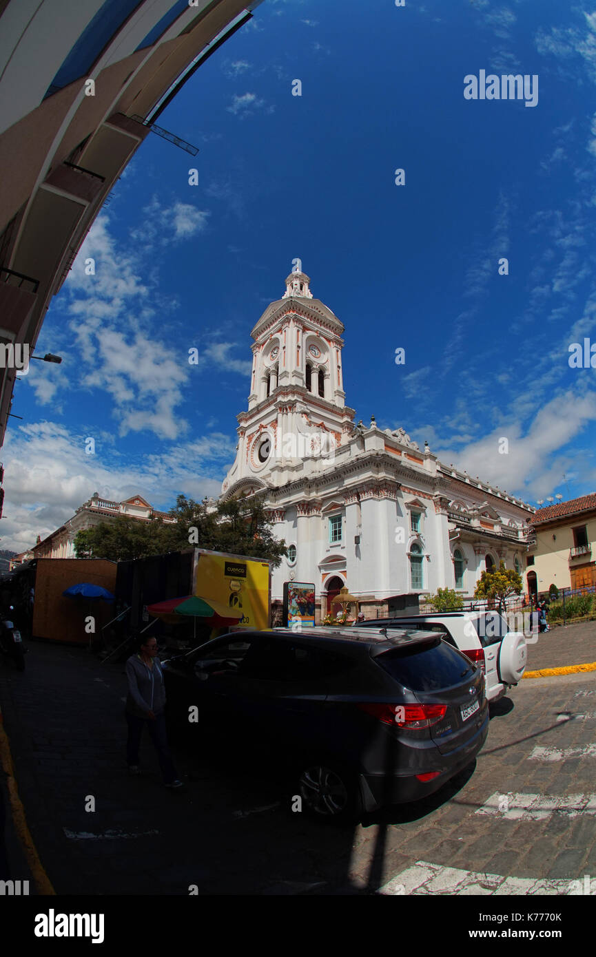 View of the Church of San Francisco. Wide angle Stock Photo