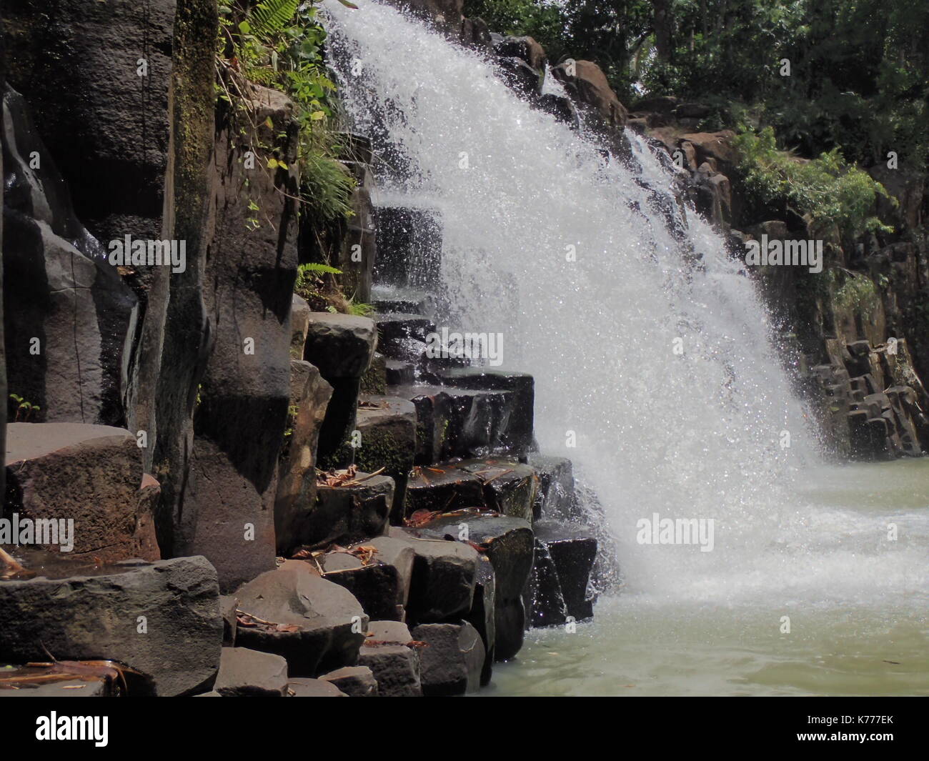 Lamitan City, Philippines. 14th Sep, 2017. Bulingan falls is one of the natural wonders of Lamitan, Basilan because of its natural rock formation resembling into grand staircases. Credit: Sherbien Dacalanio/Pacific Press/Alamy Live News Stock Photo