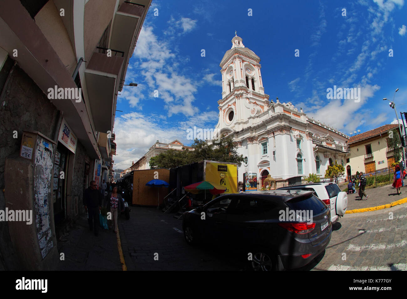 View of the Church of San Francisco. Wide angle Stock Photo