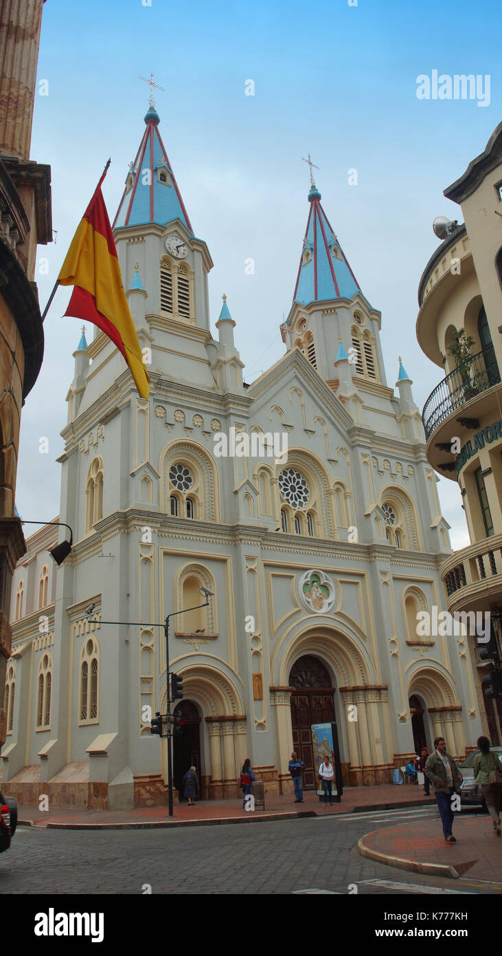 View of the Church of San Alfonso in the historical center of the city of Cuenca Stock Photo