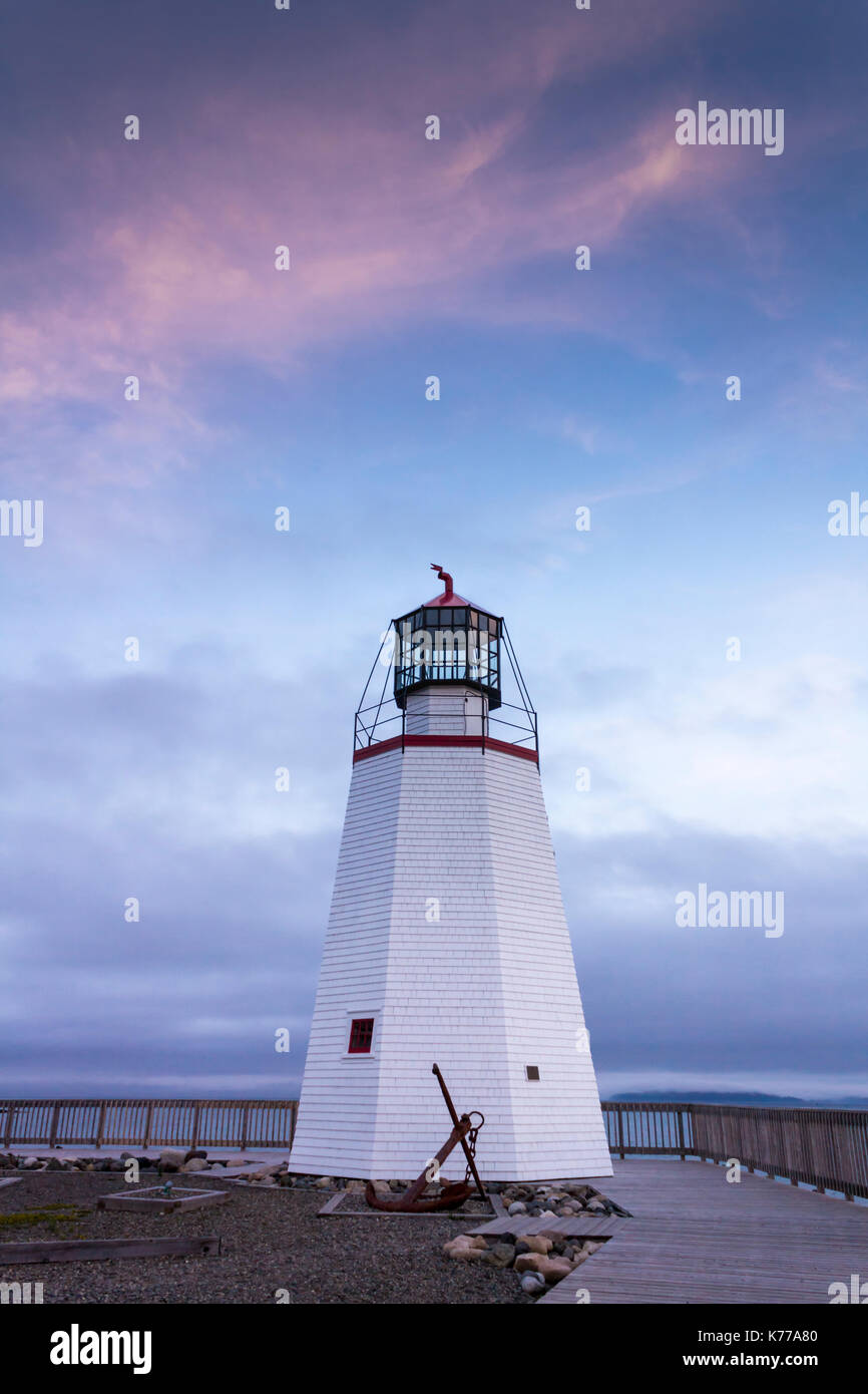 Pendlebury Lighthouse, St. Andrews, New Brunswick at sunset Stock Photo