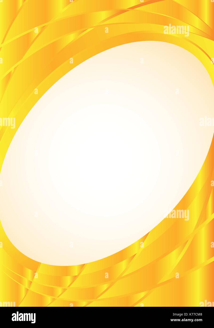 Abstract background with yellow waves frame with white space in the ...