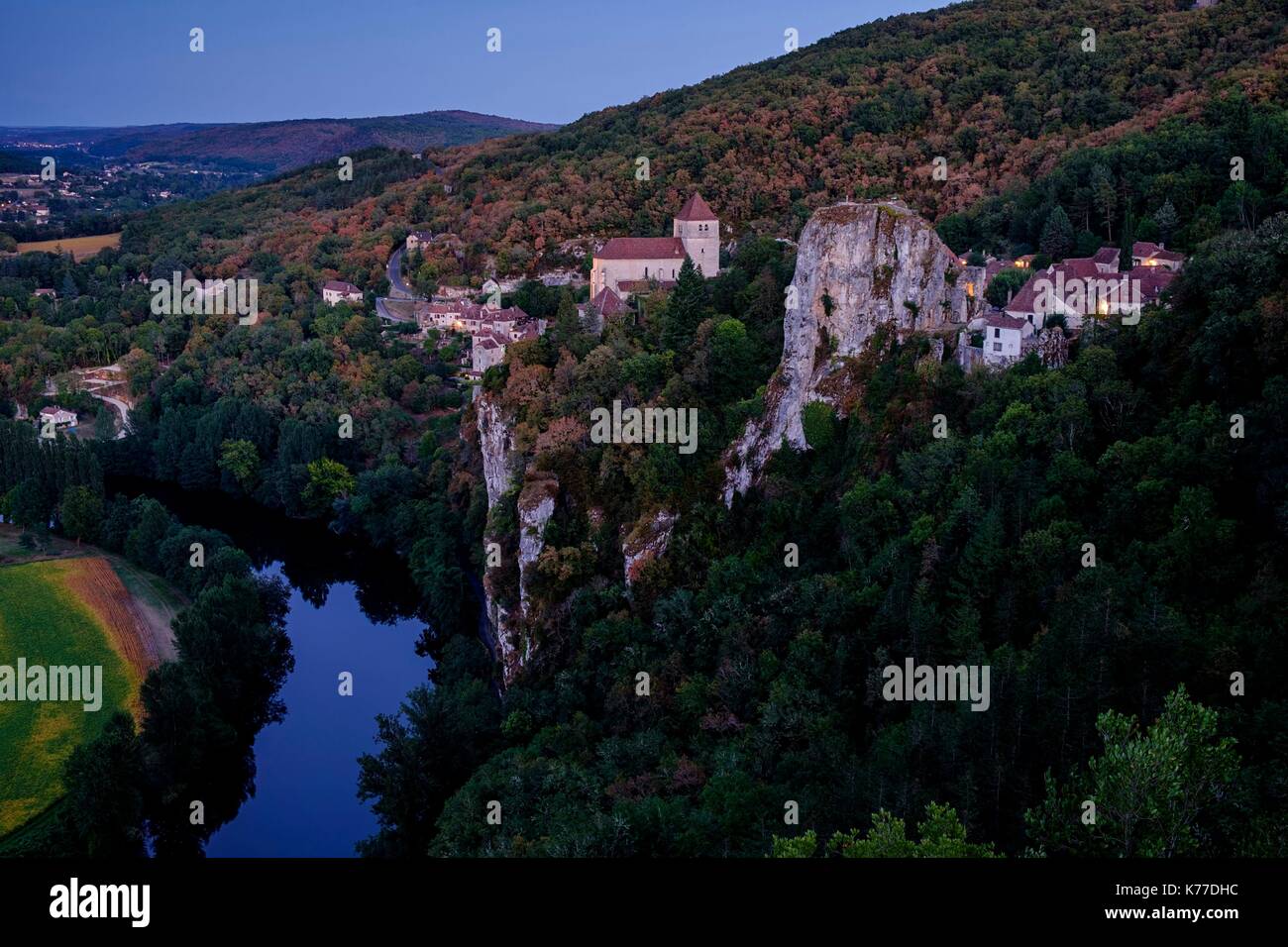 France, Lot, Quercy, Saint Cirq Lapopie, labelled one of the most