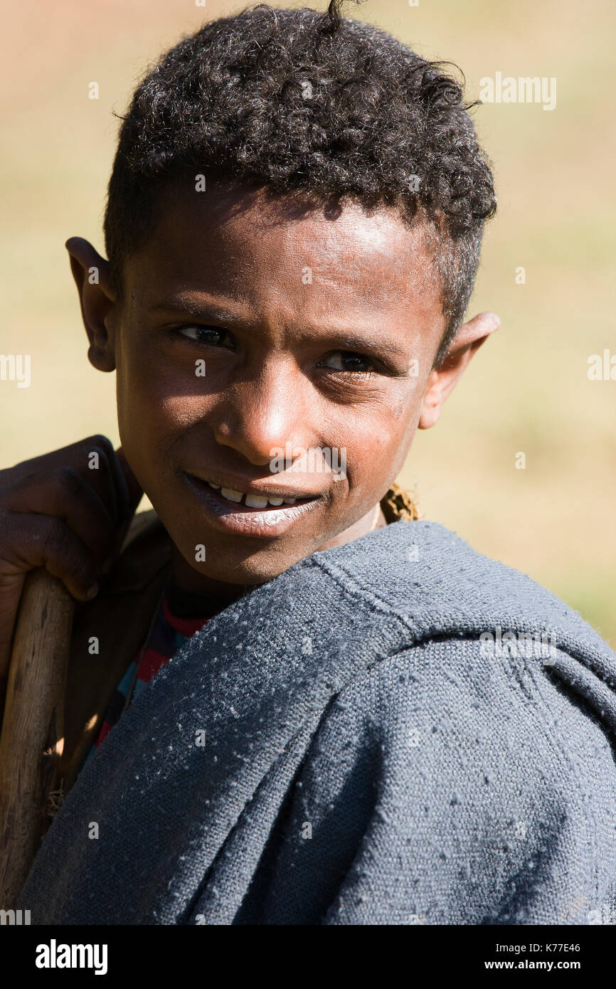 Young boy, Addis-Goha Tsion Road, Ethiopia Stock Photo - Alamy