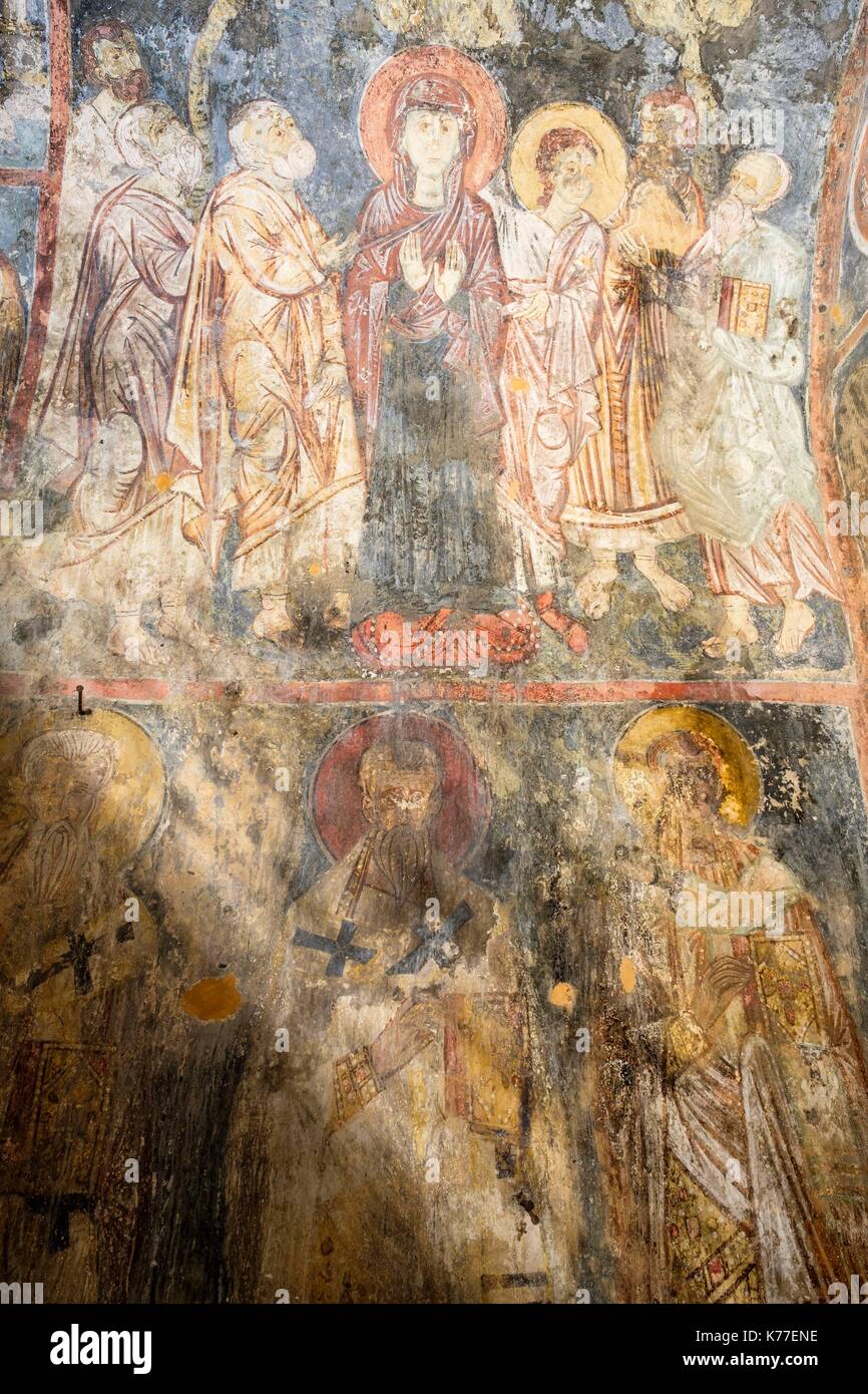Geece, Crete, Hania district, Alikampos village, Dormition Byzantine church  adorned with murals painted around 1315 by the painter Ioannis Pagomenos  Stock Photo - Alamy