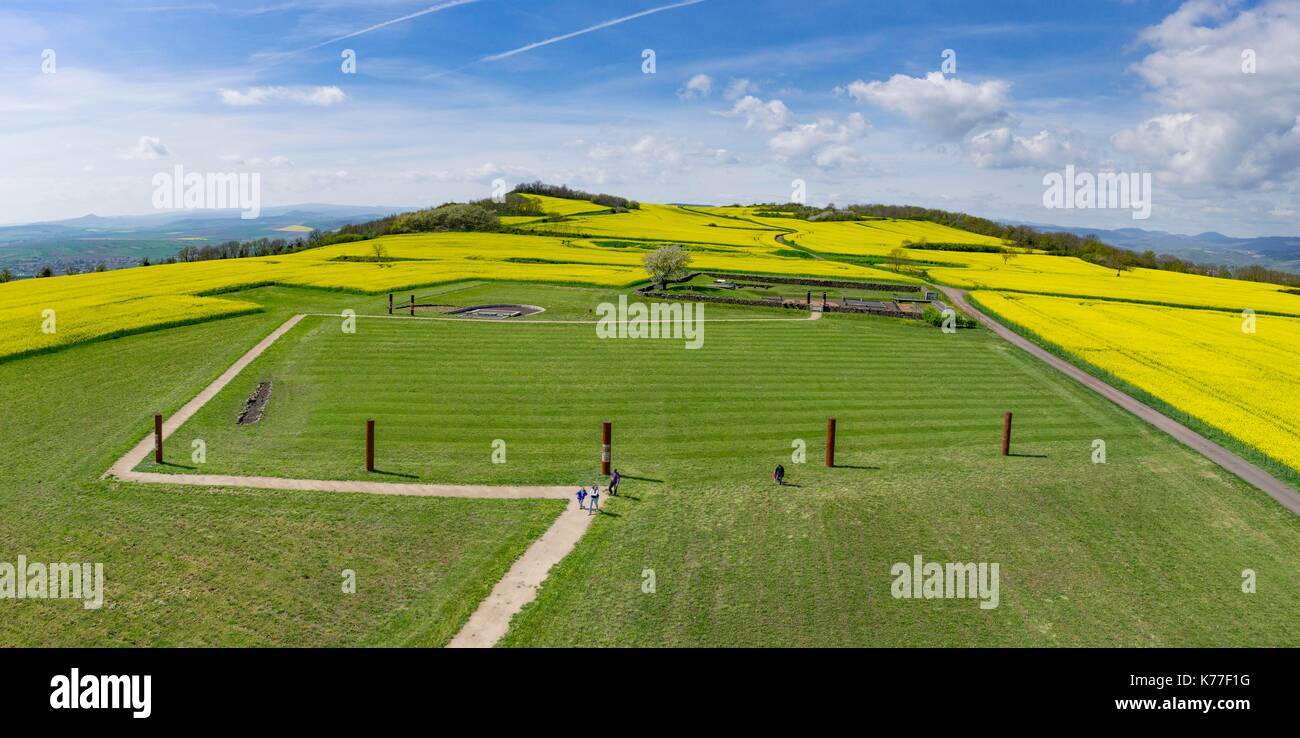 France, Puy de Dome, Corent, gallic oppidum (aerial view Stock Photo ...