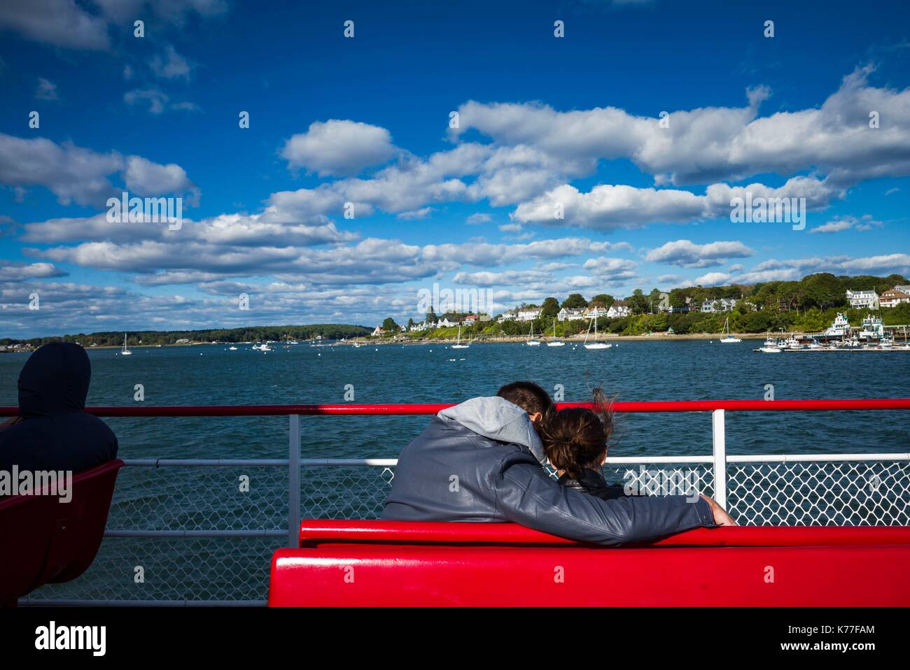 United States, Maine, Portland, Casco Bay, aboard the Peaks Island Ferry Stock Photo