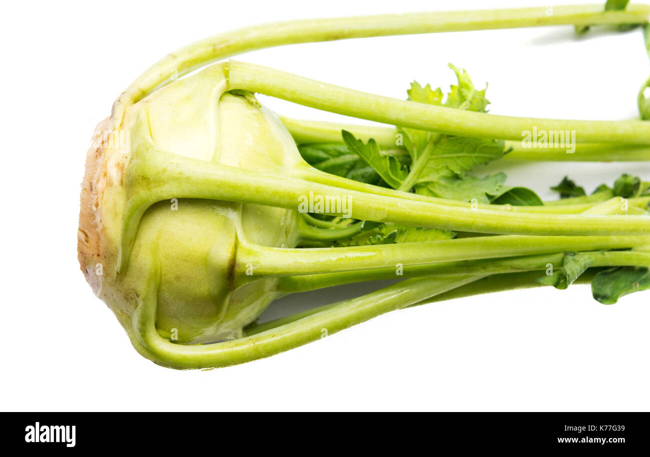 Kohlrabi isolated, healthy vegetable,can be eaten raw or cooked Stock