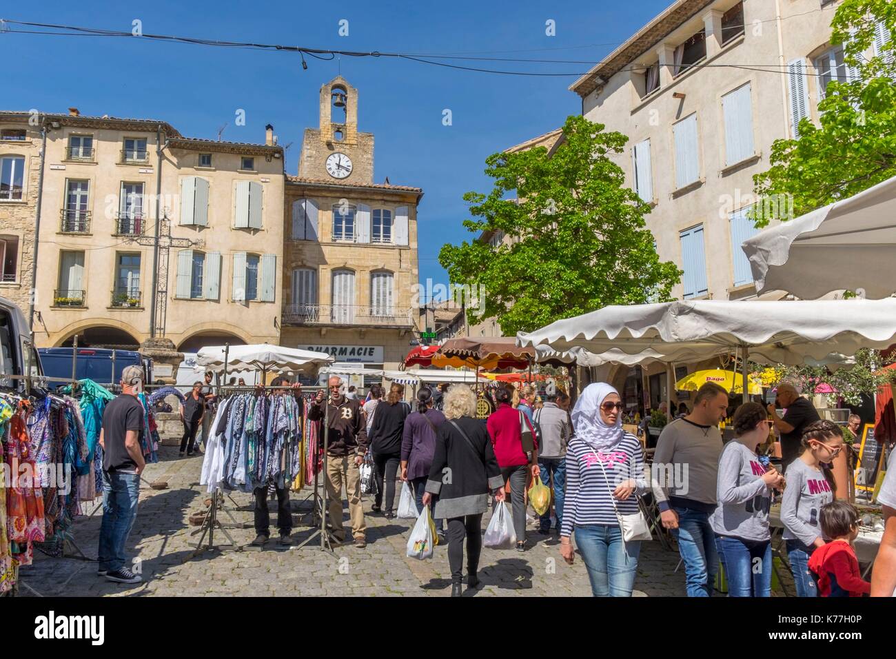 France, Gard, Bagnols sur Ceze, market day Stock Photo