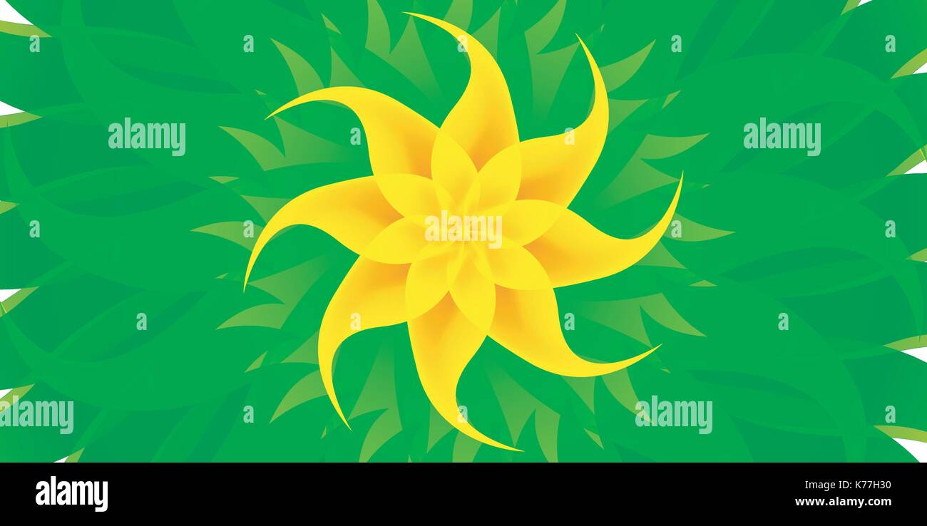 Geometric yellow green flower texture Abstract background. Vector