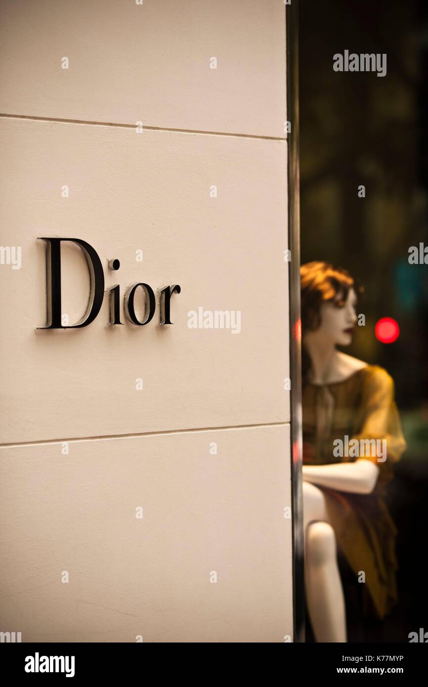 Spain, Madrid, Salamanca Area, Calle de Jose Ortega y Gasset, Madrid's exclusive shopping street, Dior shop Stock Photo