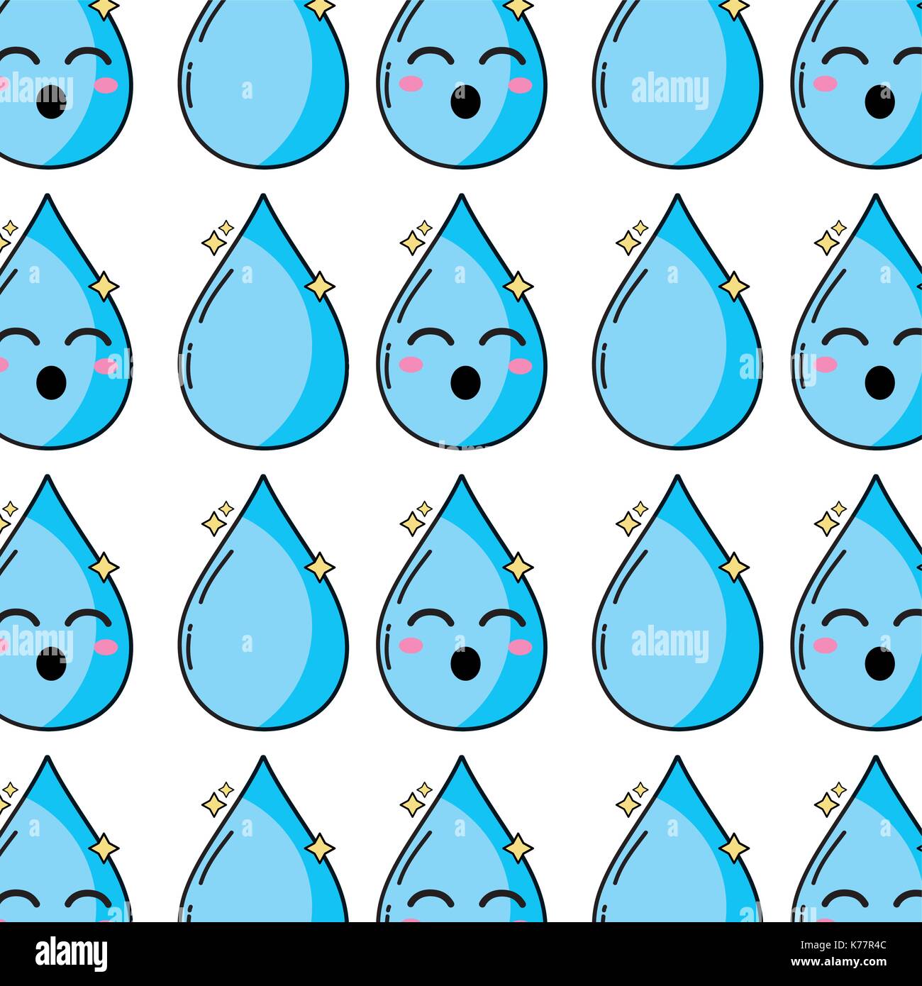 kawaii cute funny water drop background Stock Vector Image & Art Alamy