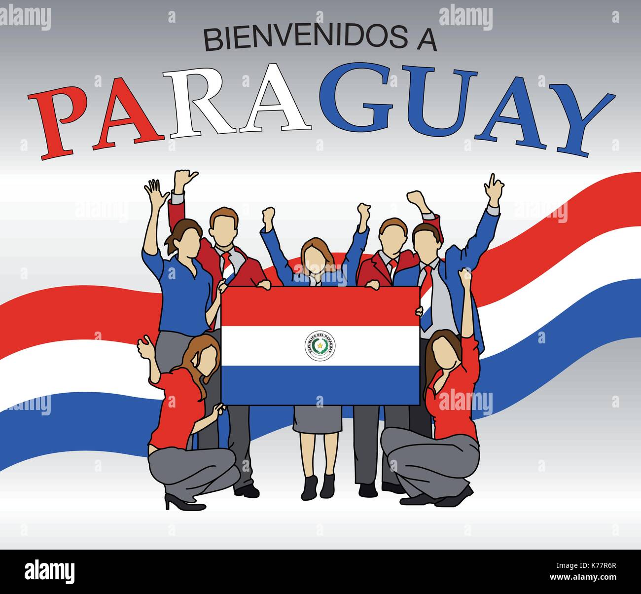 to Paraguay in Spanish language Group of people dressed in the