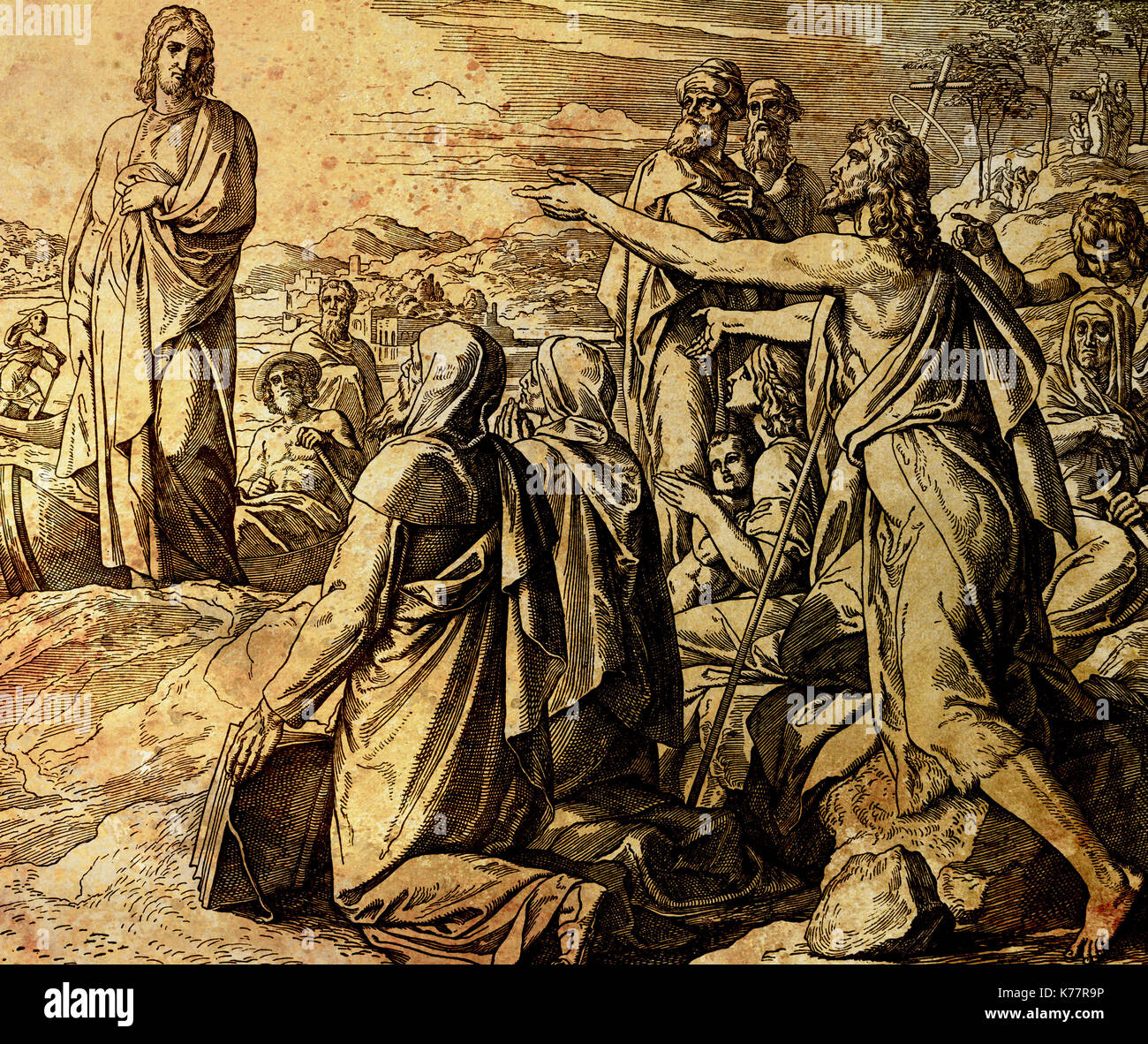 John the Baptist gives testimony about Jesus Christ, graphic collage