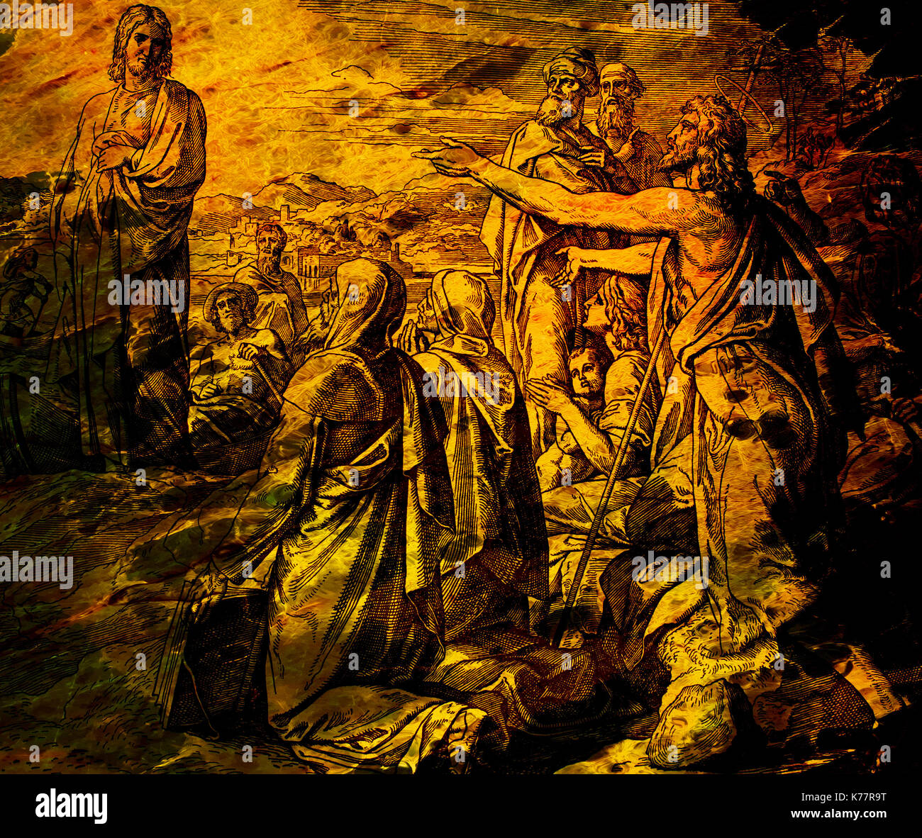 John the Baptist gives testimony about Jesus Christ, graphic collage