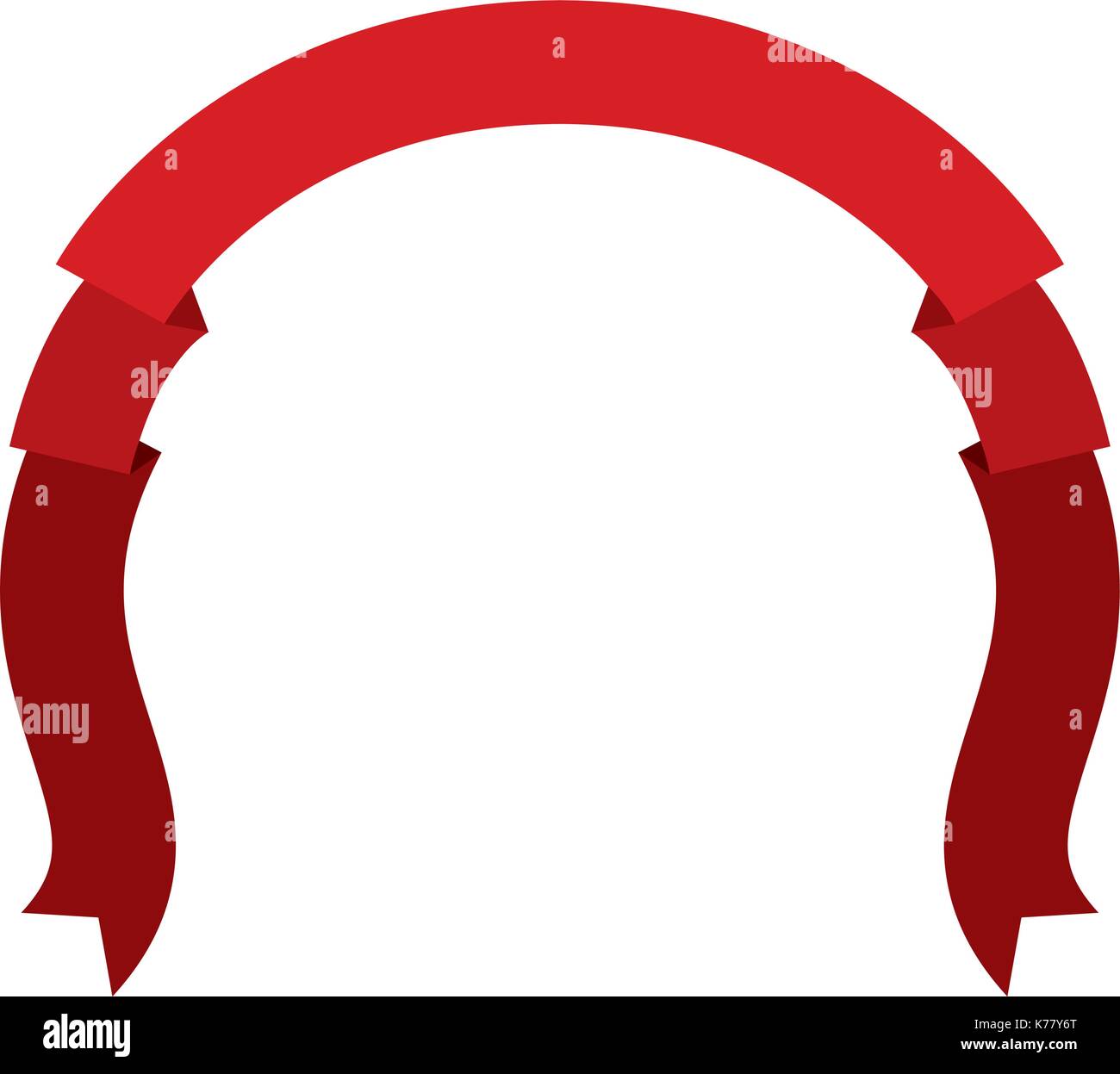 ribbon decorative in red color in shape of arch Stock Vector Image