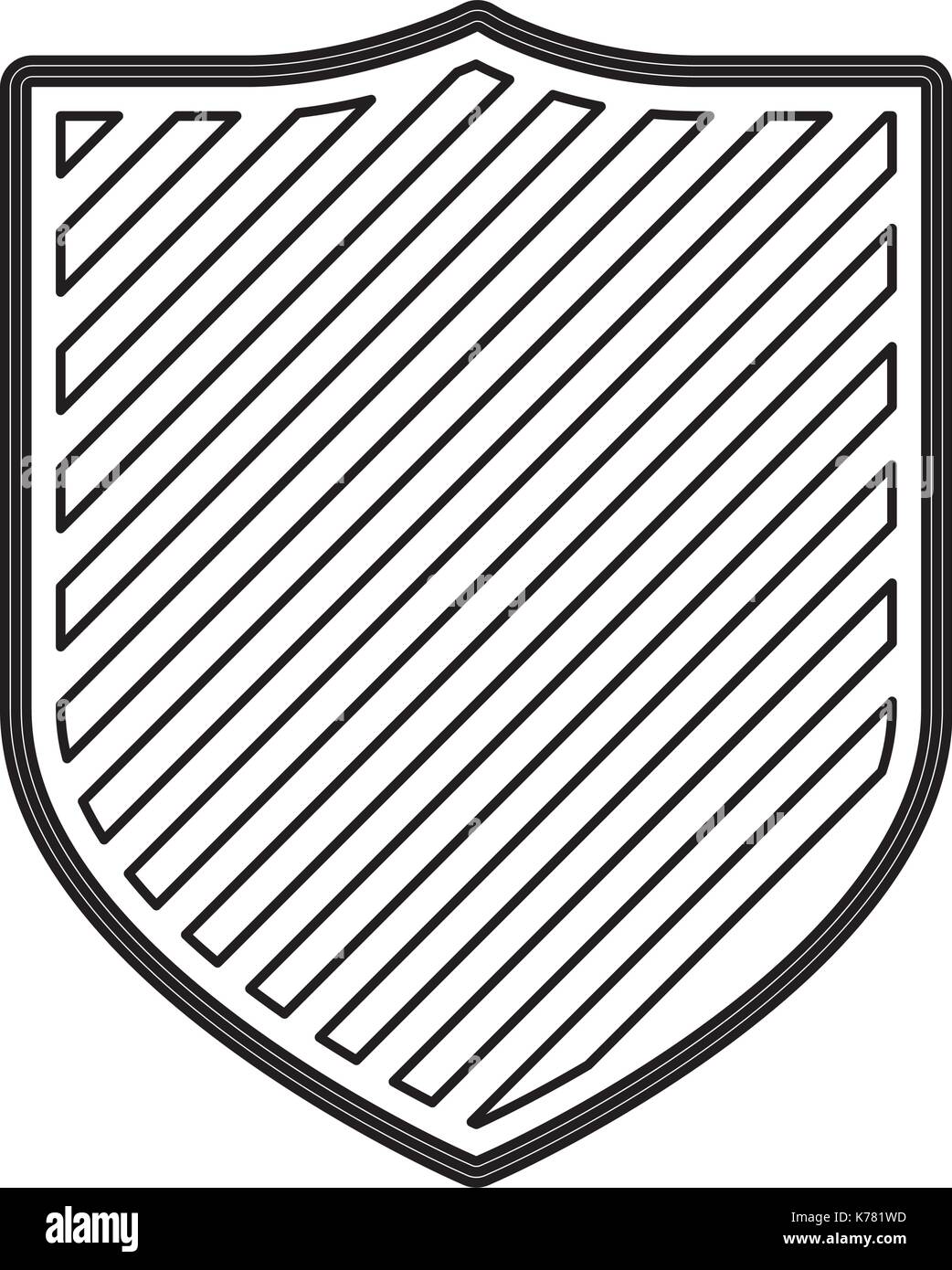coat of arms monochrome contour and striped Stock Vector Image & Art ...