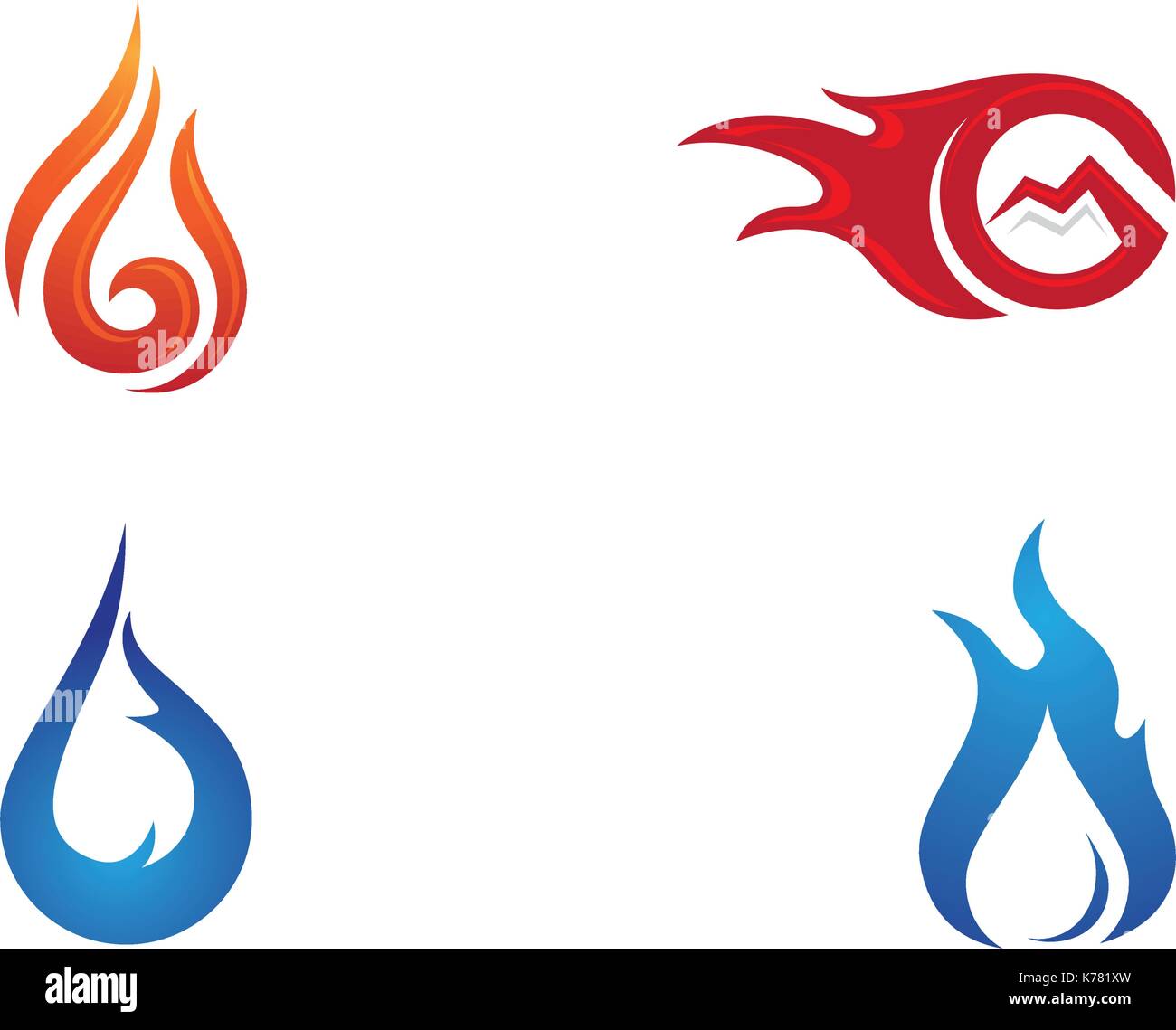 Fire flame Logo Template vector icon Oil, gas and energy logo concept ...