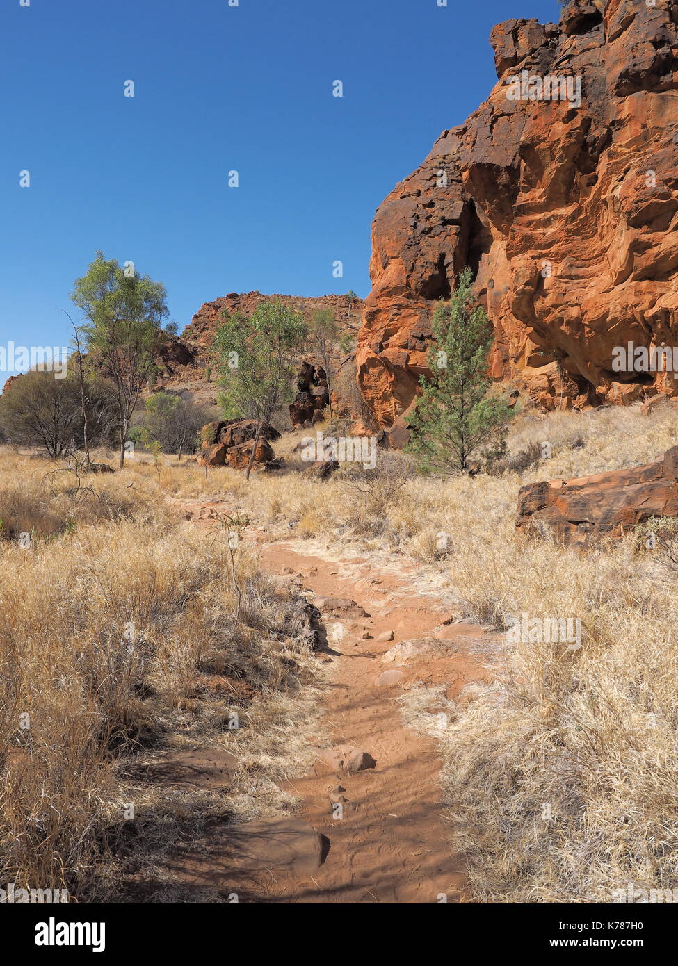 Remote N'Dhala Gorge near Ross River Station, east MacDonnell ranges , Alice Springs, Northern Territory, Australia 2017 Stock Photo