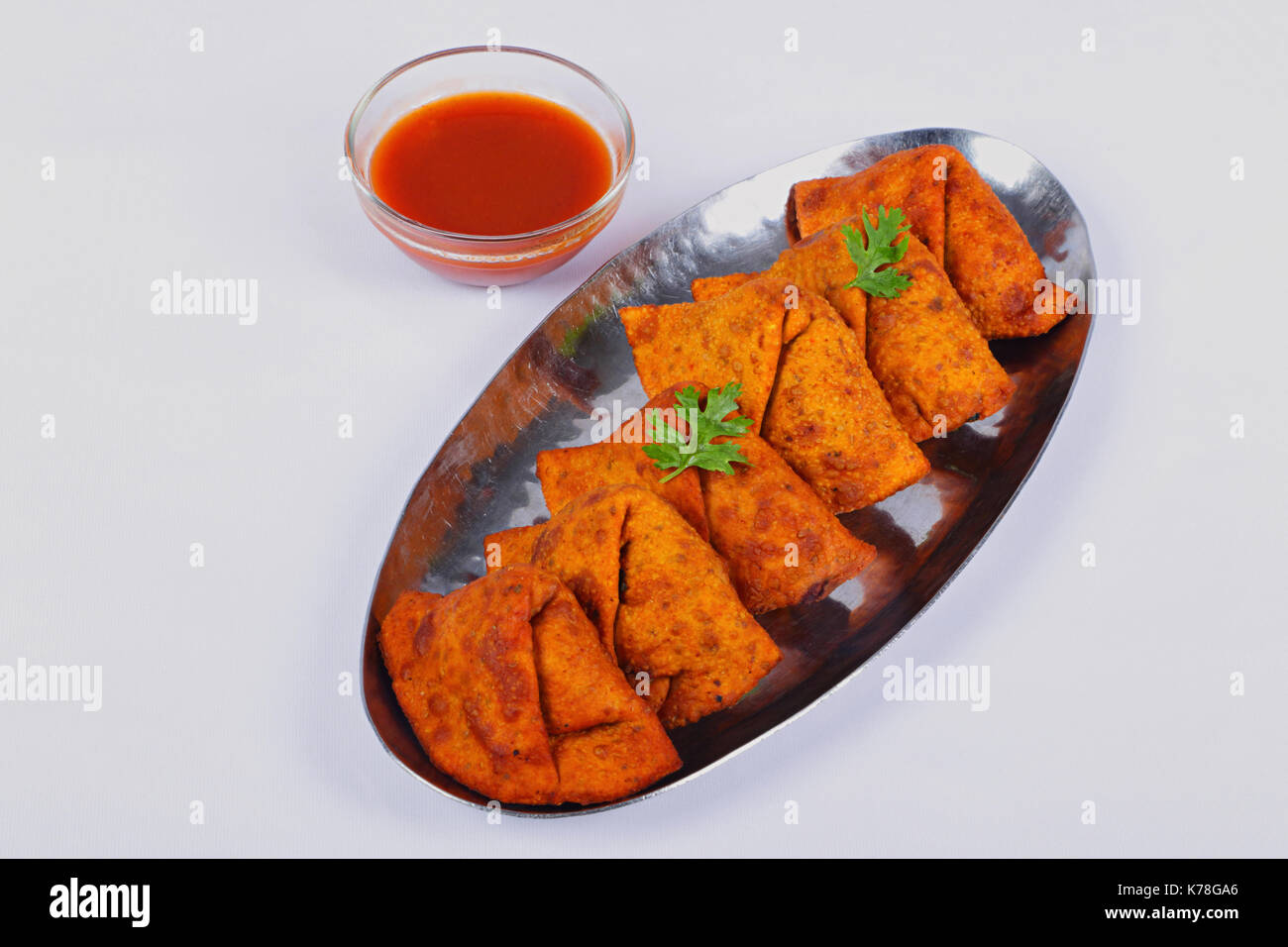 Indian snack, Spicy Potato Samosa Stock Photo Alamy