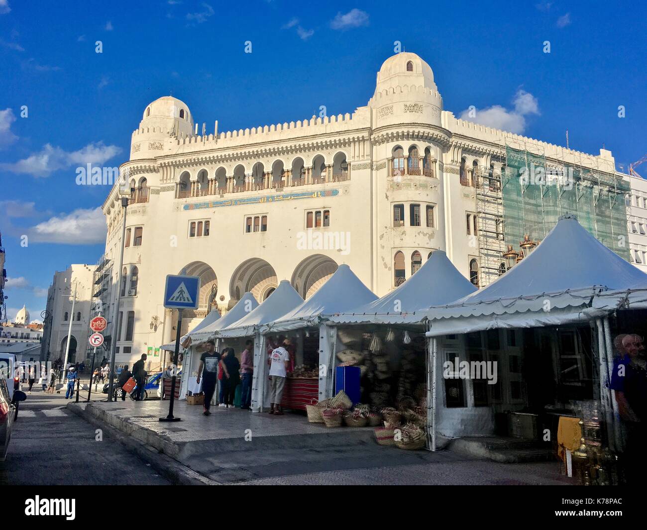 ALGIERS, ALGERIA - SEP 12, 2017: La Grande Poste Algiers is a building of neo-Moorish style Arabisance built in Algiers in 1910 by Henri-Louis said Stock Photo