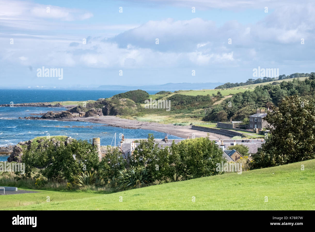 Seascape views of West Scotland near Girvan and Culzean Castle Stock