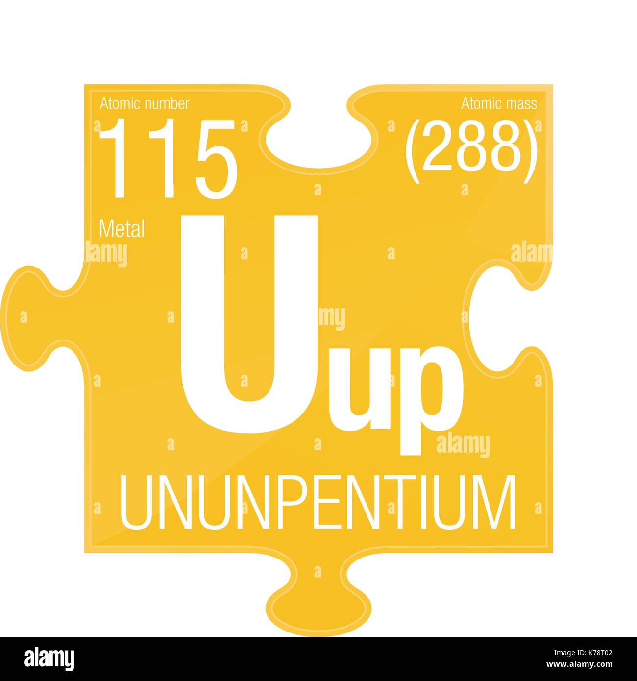 Ununpentium symbol. Element number 115 of the Periodic Table of the