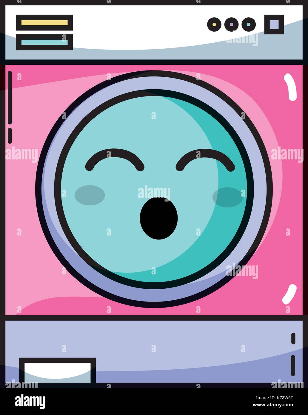 kawaii cute funny washing machine Stock Vector Image & Art Alamy