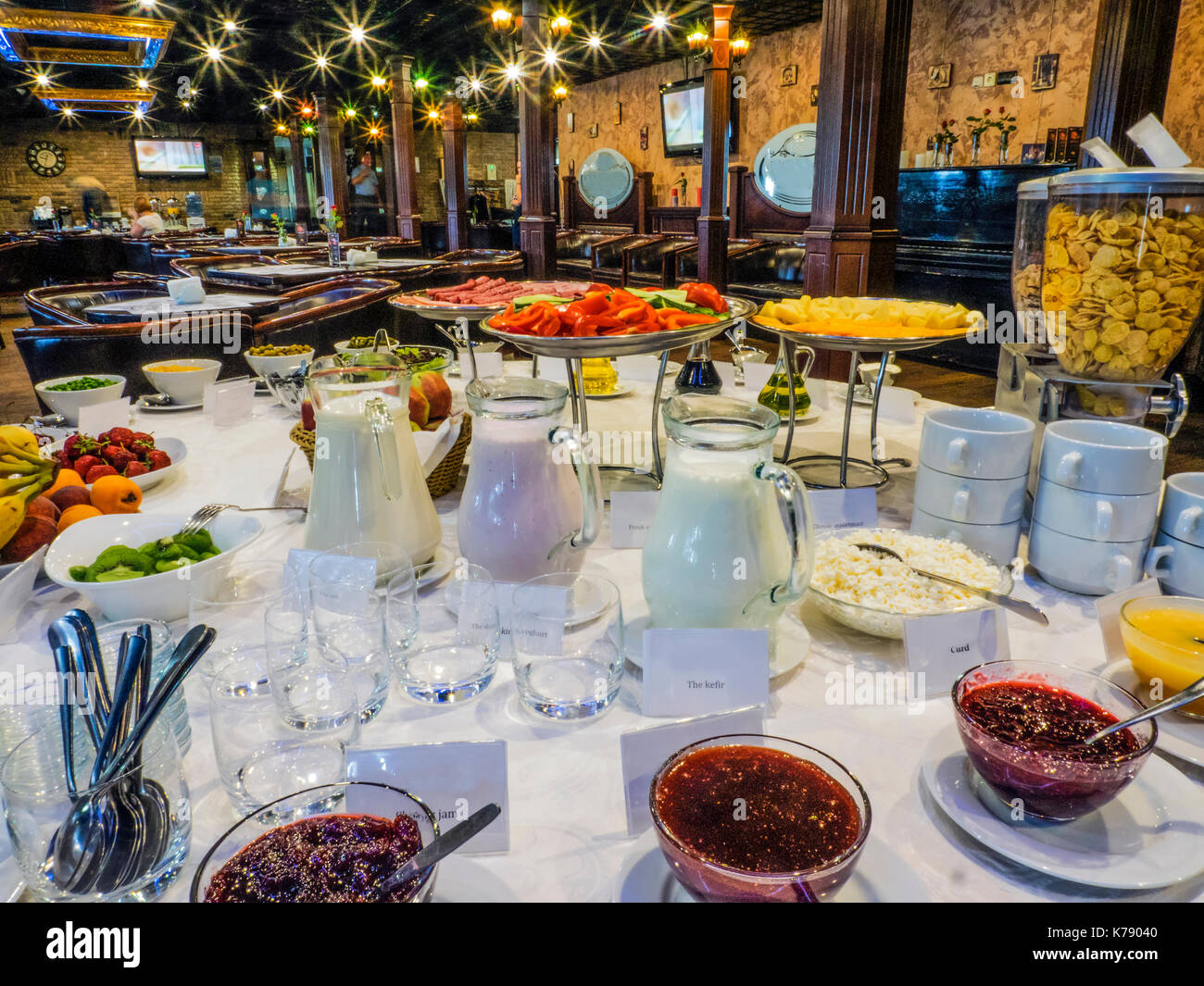 buffet with a variety of snacks for lunch Stock Photo - Alamy