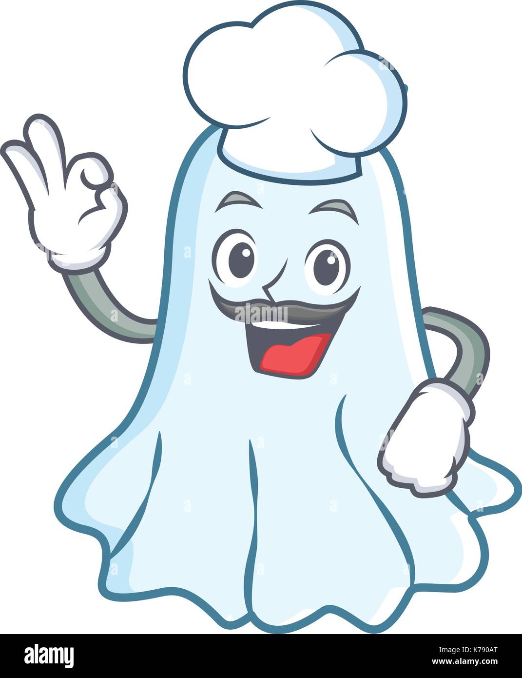 Chef cute ghost character cartoon Stock Vector Image & Art - Alamy
