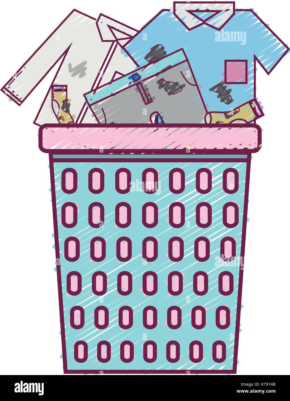 basket design with dirty clothes inside Stock Vector Image &amp; Art - Alamy