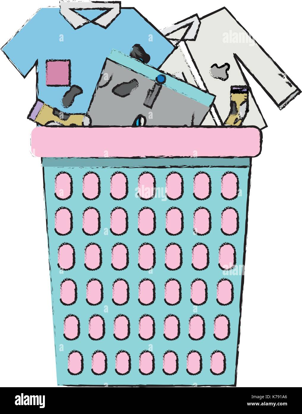 basket design with dirty clothes inside Stock Vector Image &amp; Art - Alamy