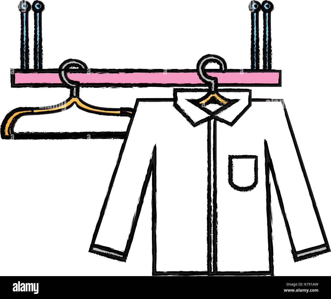 Shelf Design With Clothes Hanging Icon Stock Vector Image Art Alamy