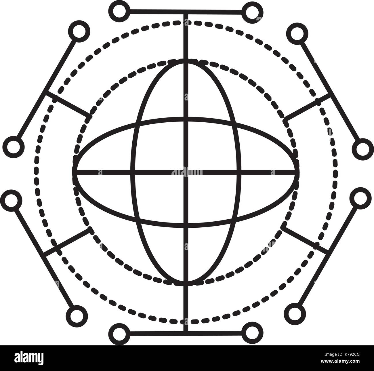 Dotted shape global digital Stock Vector Images - Alamy