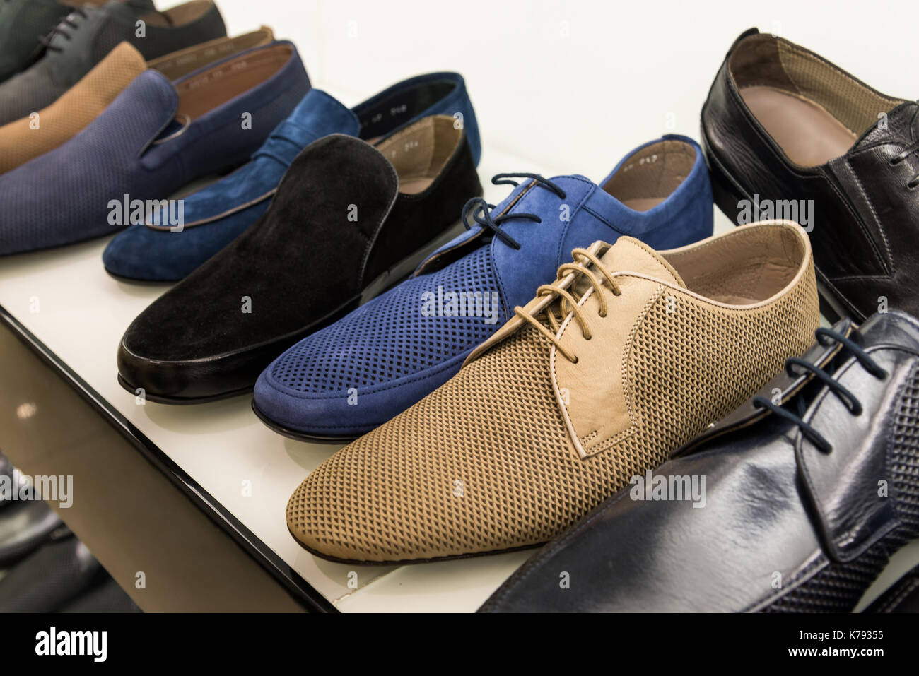 Mens leather summer shoes in store Stock Photo Alamy