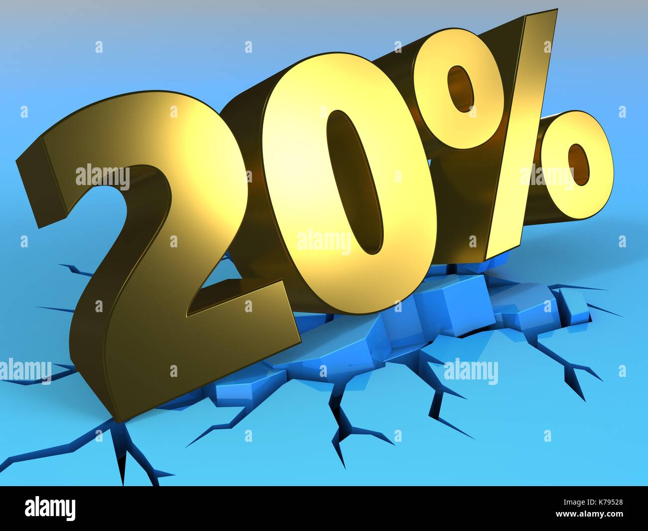 3d-illustration-of-20-percent-with-crack-over-blue-glass-background-stock-photo-alamy