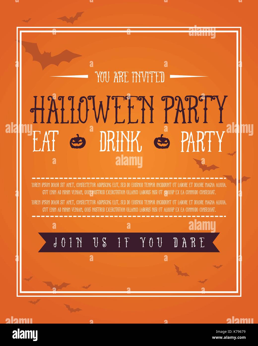Poster Halloween on orange background Stock Vector Image & Art - Alamy