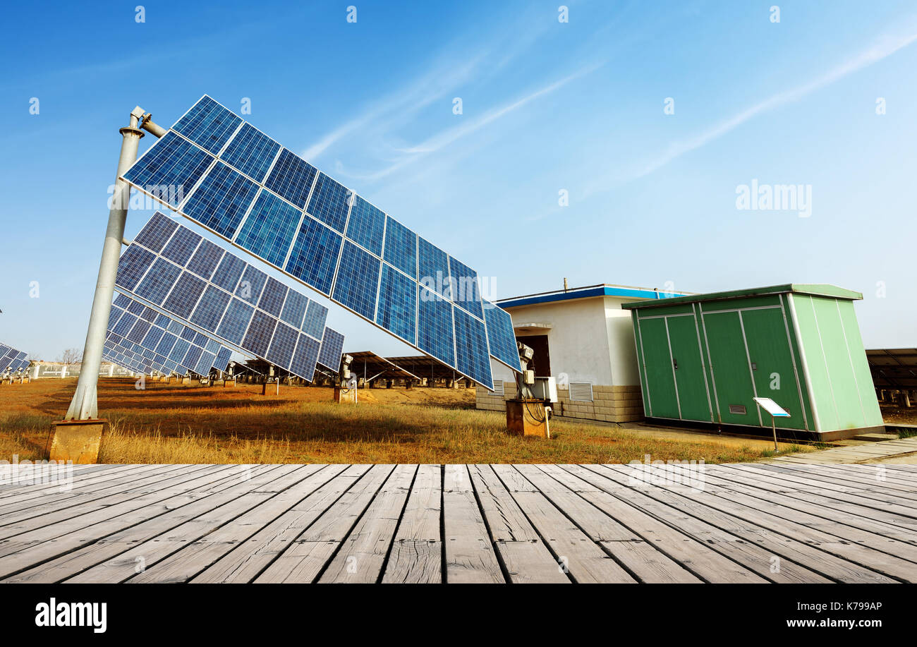Multiple solar panels, pollutionfree green energy base Stock Photo Alamy