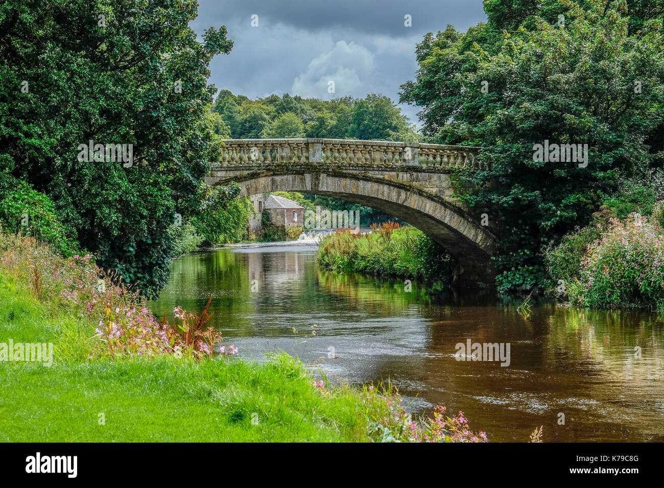 View of bridge over river in Scottish countryside near Glasgow Stock Photo Alamy