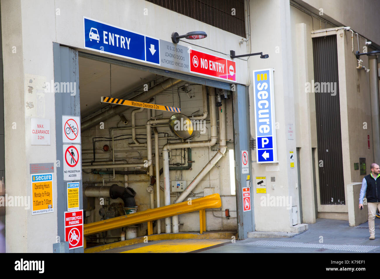 Secure car park operated underground parking for cars and