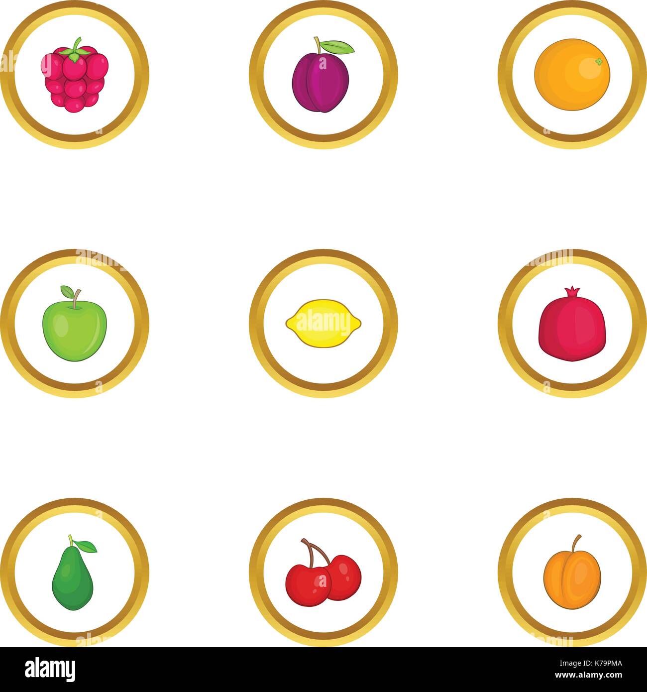 Fruit icons set, cartoon style Stock Vector Image & Art - Alamy