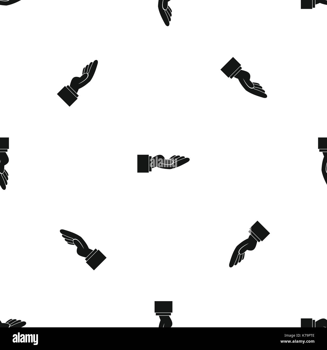 Outstretched hand gesture pattern seamless black Stock Vector Image ...