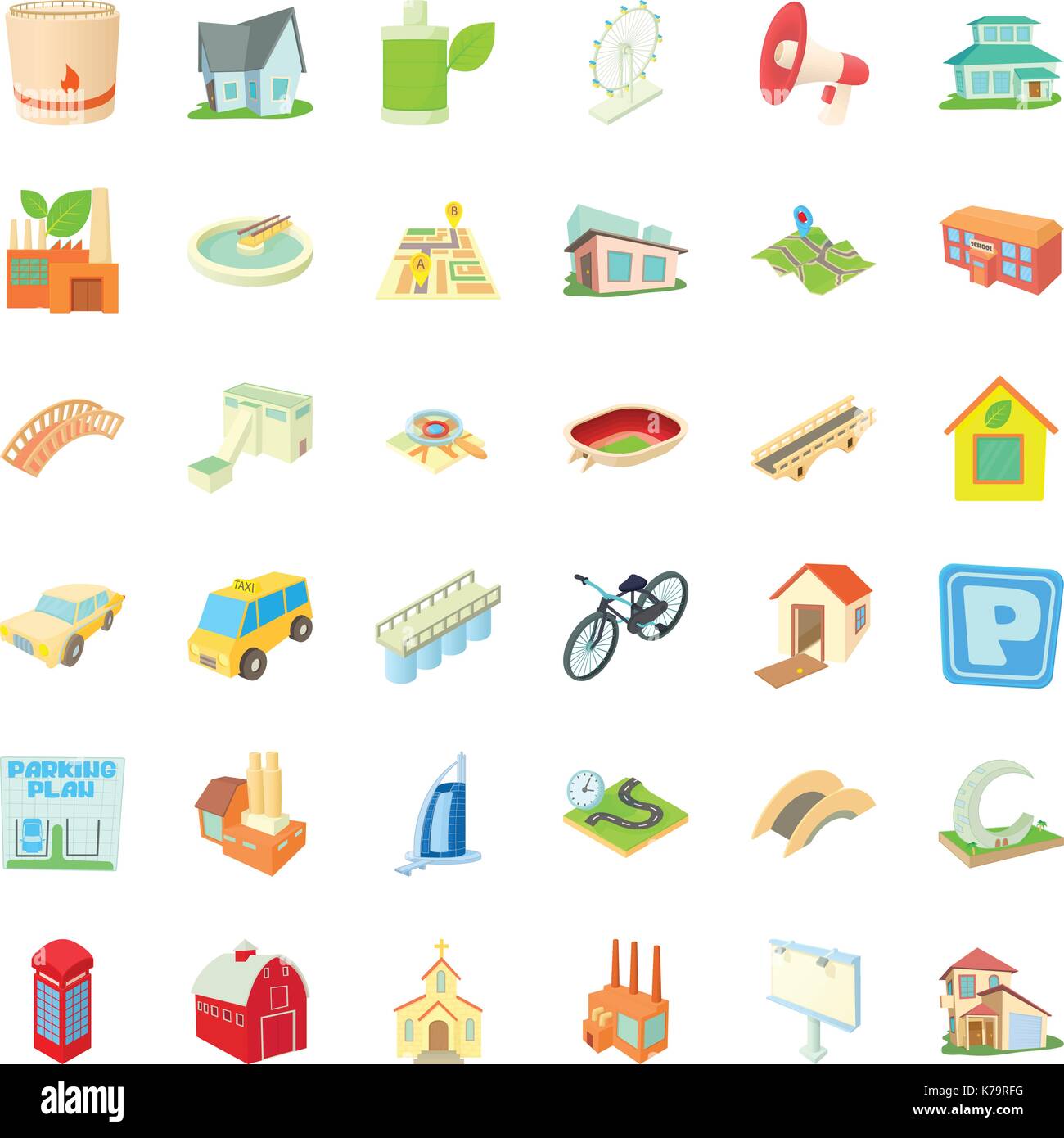 Skyscraper icons set, cartoon style Stock Vector Image & Art - Alamy