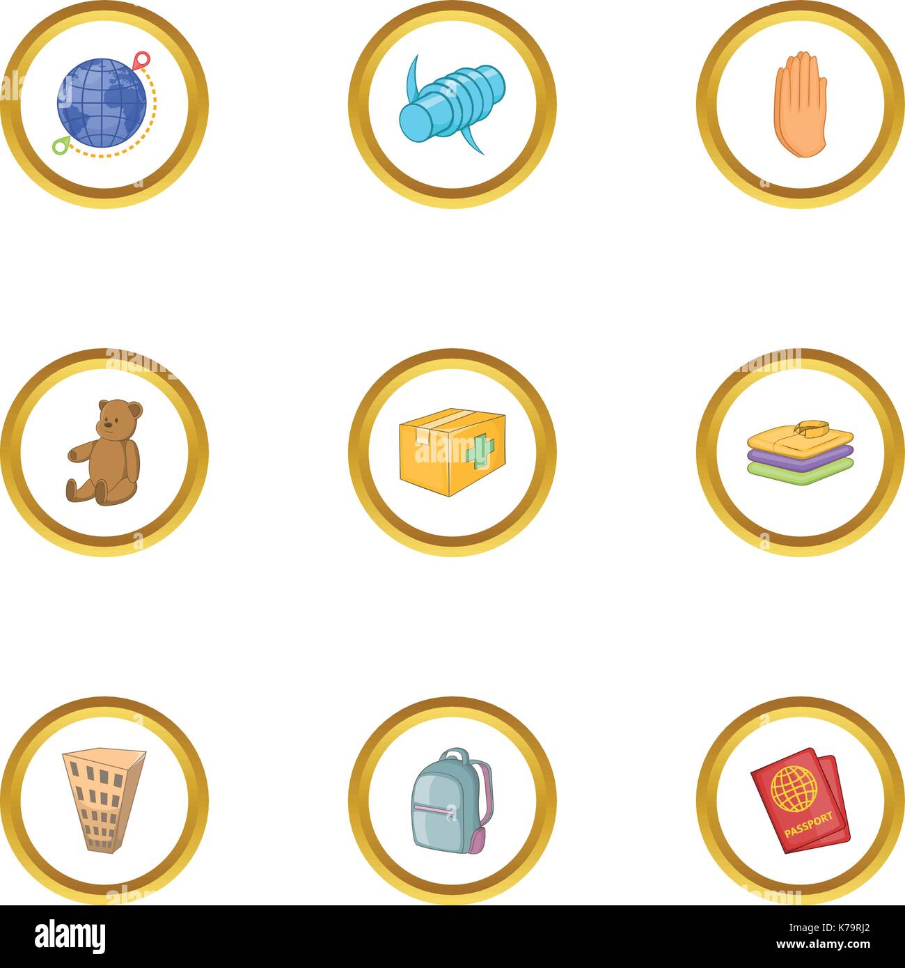 Problems of immigrant icons set, cartoon style Stock Vector Image & Art ...