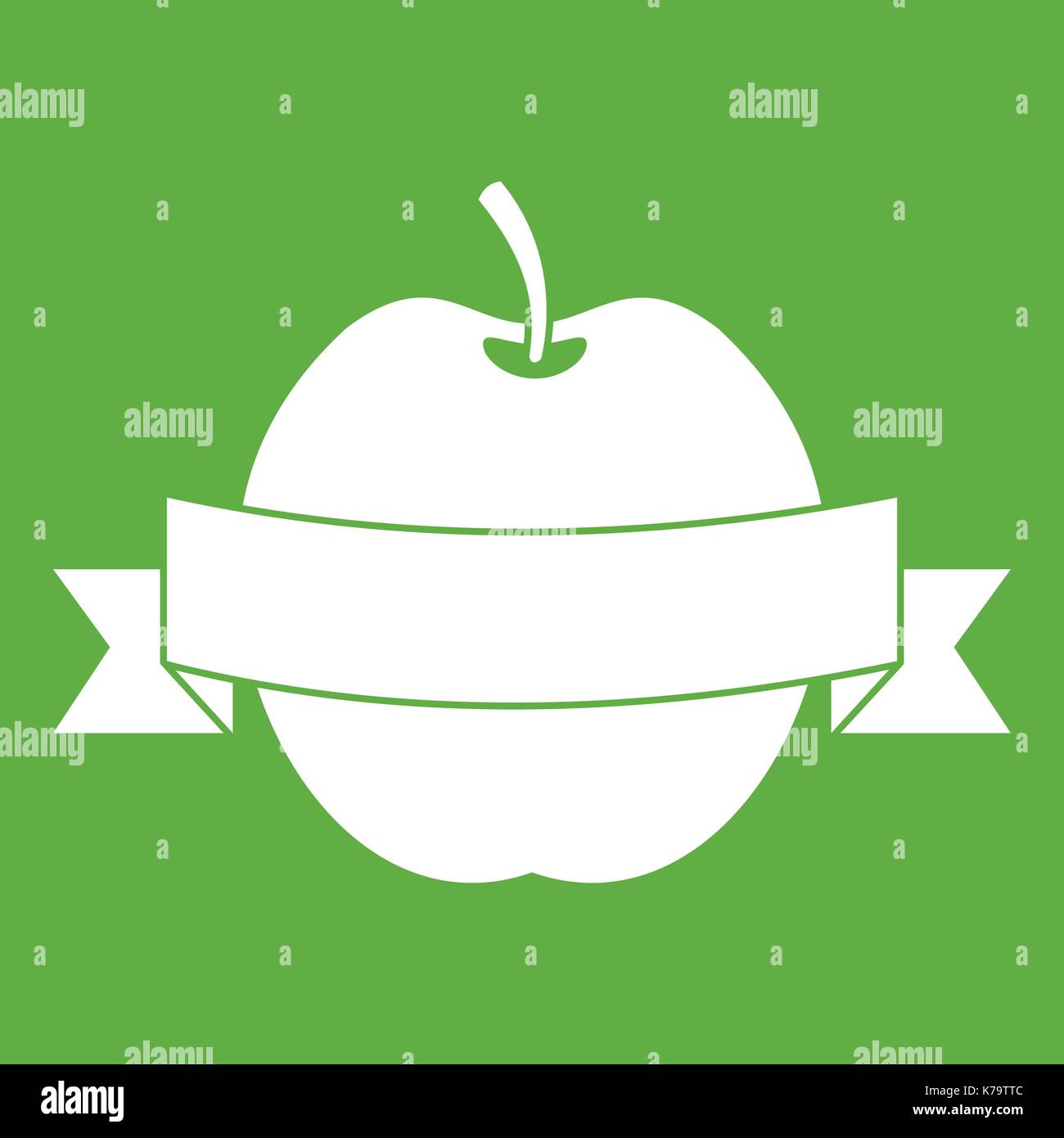 Apple with ribbon icon green Stock Vector Image & Art - Alamy