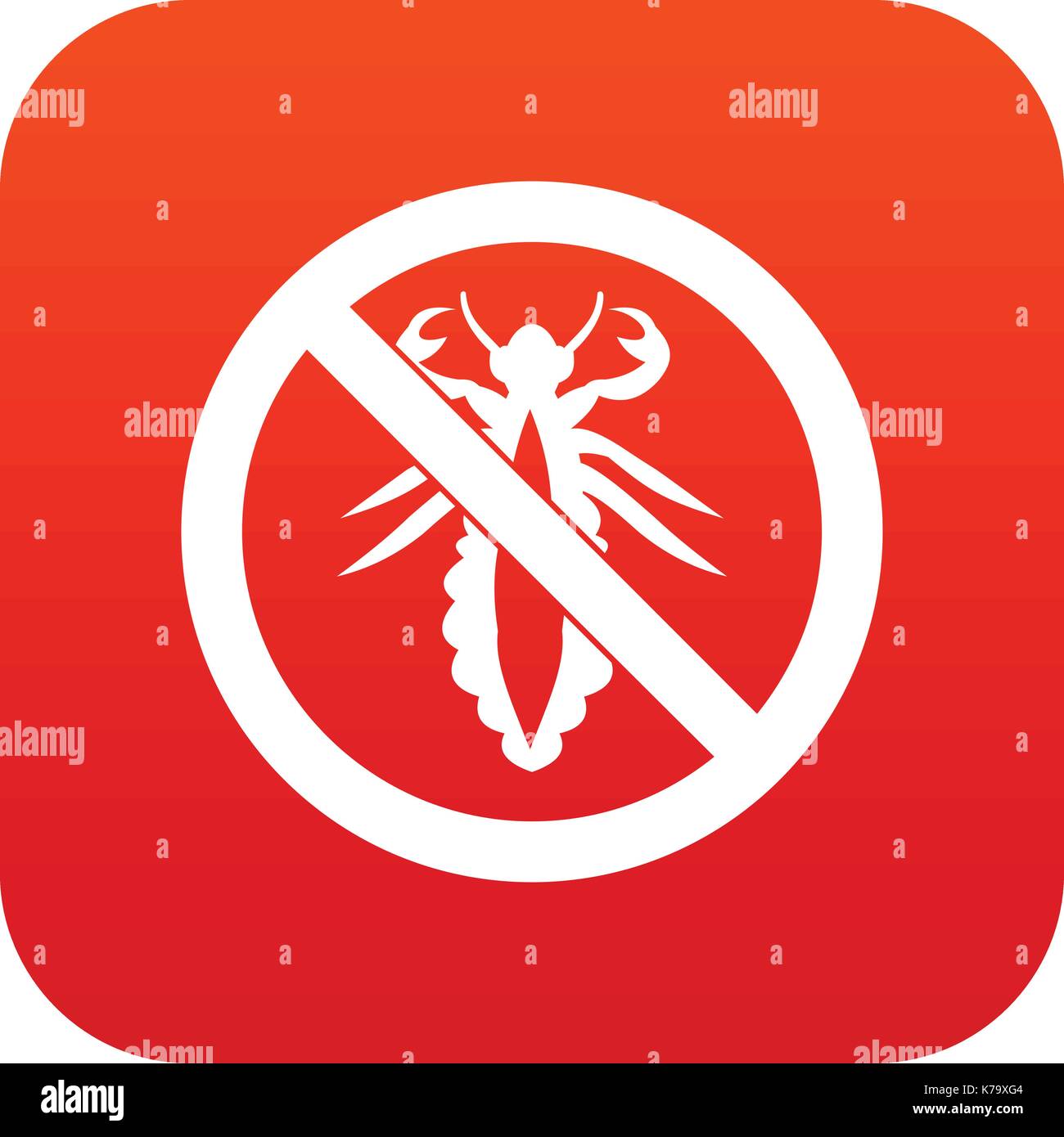No louse sign icon digital red Stock Vector