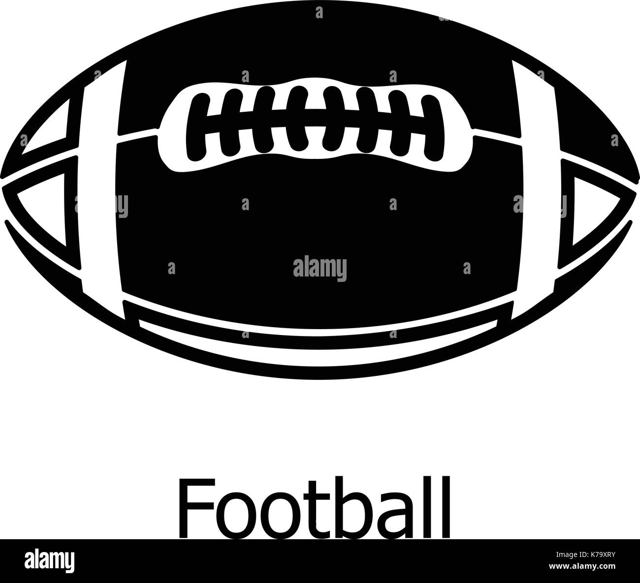 Rugby ball icon, simple black style Stock Vector