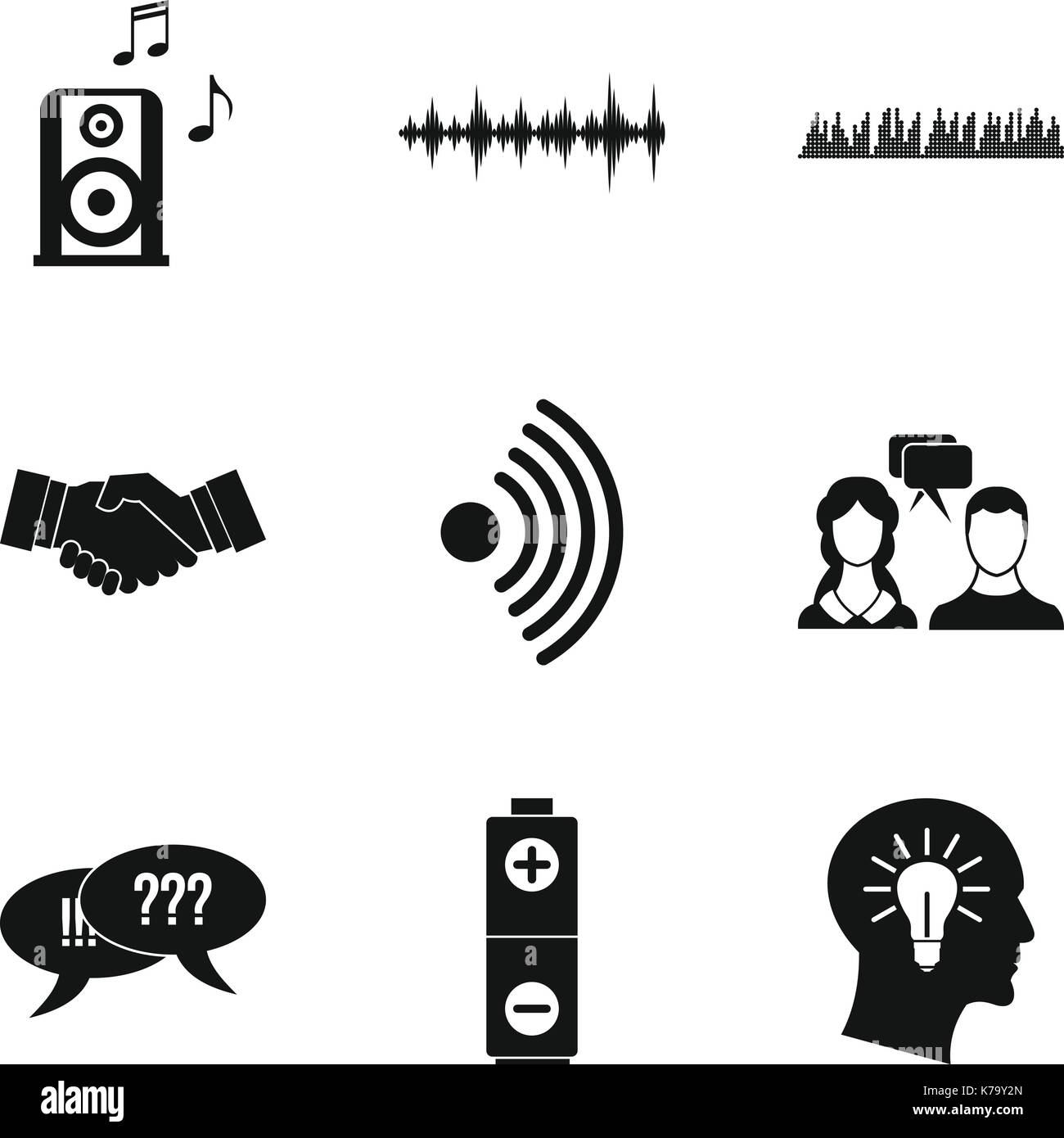 Communication of people icons set, simple style Stock Vector Image ...